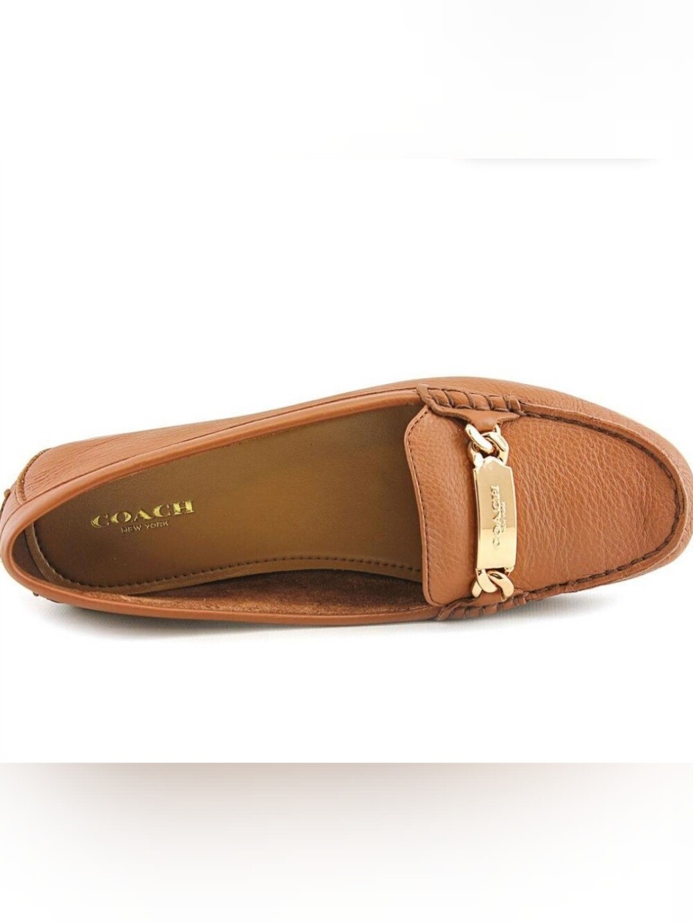 Coach "Olive" Driving Loafer In Brown Pebble Leather, Sz 9.5, EUR 39.5